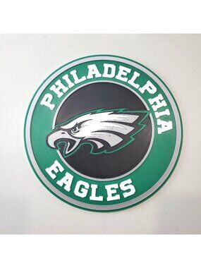 Philadelphia Eagles 3D Printed Round Wall Art With Stand - Green Black & White T